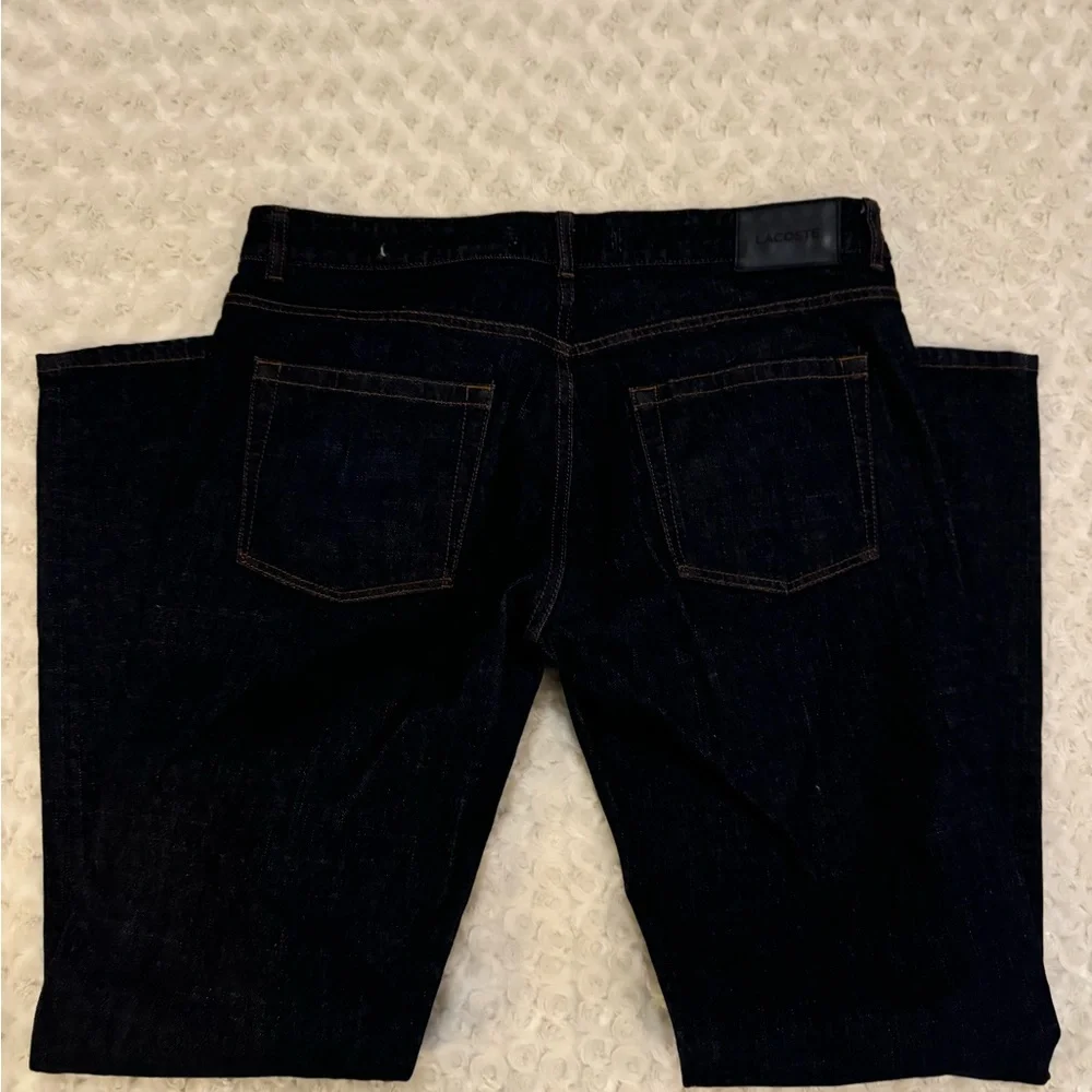 Men’s Lacoste Dark Wash Jeans 36 w 34 length like new - Picture 3 of 8